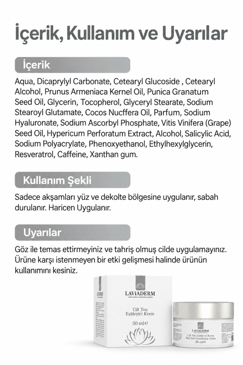 Cilt Tonu Bakım Kremi görsel 2